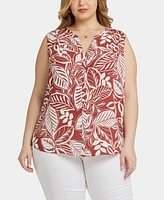 Nydj Plus Sleeveless Pintuck Top