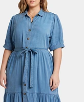Nydj Plus Kate Elbow Ruffle Sleeve Dress