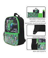 Bioworld Minecraft Backpack, 5 Piece Set