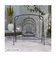 Outdoor Metal Swing Stand with 4 Support Bars and 2 Hanging Ways
