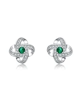 Kids 14K Gold Plated with Colored Cubic Zirconia Star-Shaped Stud Earrings