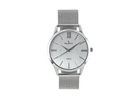 Peugeot Men's 40mm Silver Dial Slim Case Stainless Steel Mesh Watch