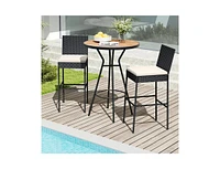 Patio Barstools Set of 2 with Footrest and Backrest for Backyard