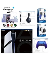 Sony Playstation 5 Pro Bundle with Black Pulse Headset, Extra Controller, Trigger Stop Kit, Dual Charge Dock and MightySkins Decal Voucher