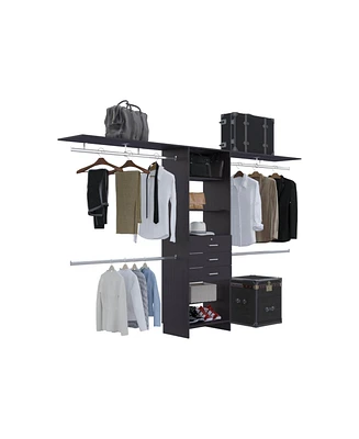 Salina Closet System, 3 Drawers, 5 Shelves, White