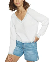 Central Park West Women's Thermal Stitch Raglan Sweater