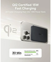 Baseus Magsafe Portable Charger, Qi2 Certified 10,000mAh Magnetic Power Bank, 2-Port Wireless Magsafe Battery Pack with Fast Charging Usb-c & Usb-a fo