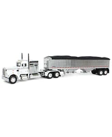 1/64 White Peterbilt 359 60" Sleeper w/ Wilson High Side Grain Trailer