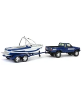 1/64 1985 Toyota SR5 Pickup Truck Speed Boat Blue Johnny Lightning