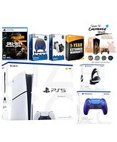 Sony Playstation 5 Slim Disc PS5 with Call of Duty: Black Ops 6, Volcanic Red Controller, Pulse Elite Headset, Gamer Starter Pack, Charge Dock and Mig