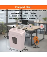 Bonsaii Pink Shredder, Compact for Office, Cross-Cut 6 Sheets, Security Shredding, Shreds Cards & Mail, 3.4-Gallon Bin