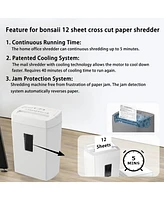Bonsaii Heavy-Duty Cross-Cut Shredder, Handles up to 12 Sheets at Once, Providing P-4 high Security, Credit Cards, Mail & taples, 5.5-Gallon bin with