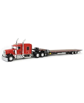 1/64 Black/Red Kenworth W900L Landoll 440B-50CA Traveling Axle Trailer