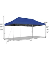 Gymax 10'x20' Pop up Canopy Tent Folding Heavy Duty Sun Shelter Adjustable W/Bag