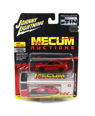 1/64 2006 Subaru Impreza Wrx Red Mecum Johnny Lightning Storage Tin JLCT015-A2