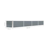 Garden Raised Bed Galvanized Steel 126"x15.7"x17.7" Gray