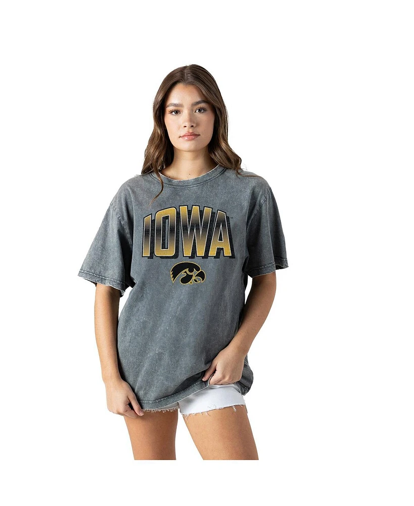 Gameday Couture Women's Gray Iowa Hawkeyes Snow Washed Relaxed Fit Classic T-Shirt