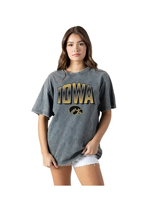 Gameday Couture Women's Gray Iowa Hawkeyes Snow Washed Relaxed Fit Classic T-Shirt