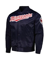 Pro Standard Men's Navy Minnesota Twins Wordmark Satin Full-Snap Jacket