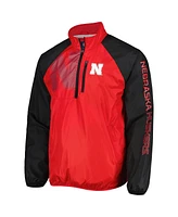 G-iii Sports by Carl Banks Men's Scarlet/Black Nebraska Huskers Point Guard Raglan Half-Zip Jacket