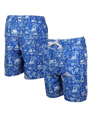 Wes & Willy Big Boys and Girls Blue Detroit Lions Luau Swim Trunks