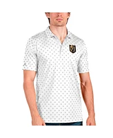 Antigua Men's White Vegas Golden Knights Spark Polo Shirt