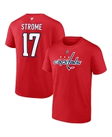 Fanatics Men's Red Dylan Strome Washington Capitals Authentic Stack Name Number T-Shirt