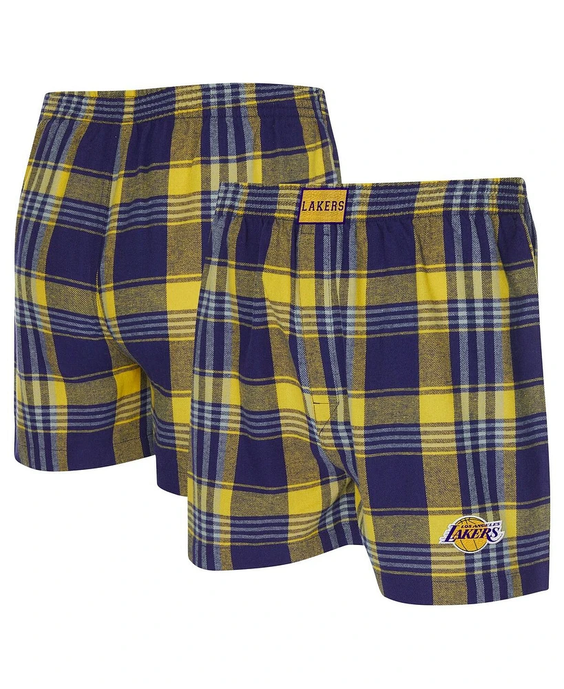 Concepts Sport Men's Purple Los Angeles Lakers Region Flannel Boxer Shorts