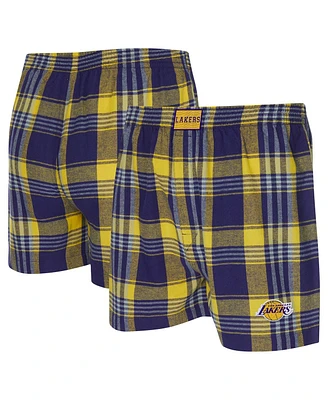 Concepts Sport Men's Purple Los Angeles Lakers Region Flannel Boxer Shorts