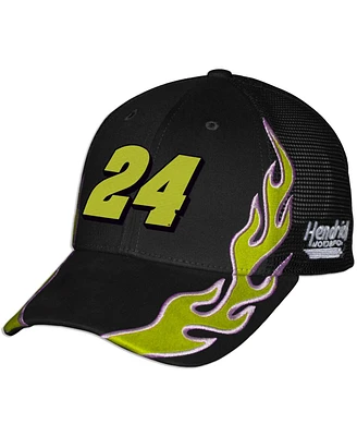 Checkered Flag Sports Men's and Women's Black William Byron Raptor Flame Trucker Adjustable Hat