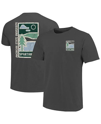Image One Men's Graphite Michigan State Spartans Comfort Colors Minimal Vista Distressed Graphics T-Shirt