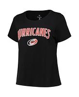 Profile Women's Black Carolina Hurricanes Plus Arch Over Logo T-Shirt