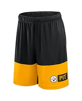 Fanatics Men's Black/Gold Pittsburgh Steelers Big Tall Best of the Performance Shorts