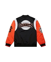 Mitchell & Ness Men's Black/Orange San Francisco Giants Cooperstown Collection Team Origins Satin Full-Snap Jacket