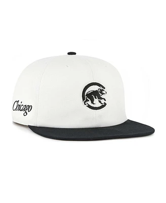'47 Brand Men's White/Black Chicago Cubs Foundation Captain Snapback Hat