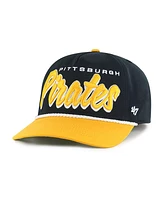 '47 Brand Men's Black Pittsburgh Pirates Drop Shadow Rope Hitch Adjustable Hat