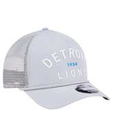 New Era Men's Gray Detroit Lions Active Minimalist M-Crown A-Frame 9FORTY Adjustable Hat