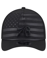 New Era Men's Black Philadelphia 76ers Game Day Flag A-Frame 9FORTY Adjustable Hat