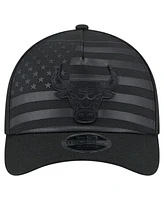 New Era Men's Black Chicago Bulls Game Day Flag A-Frame 9FORTY Adjustable Hat