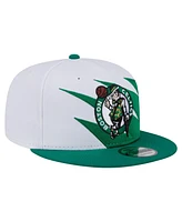 New Era Big Boys and Girls White Boston Celtics Jagged 9FIFTY Snapback Hat