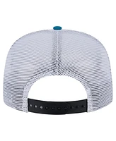 New Era Men's Black/Teal San Jose Sharks Throwback V-Dye Adjustable Golfer Hat