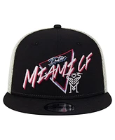 New Era Men's Black Inter Miami Cf Neon 9FIFTY Snapback Hat
