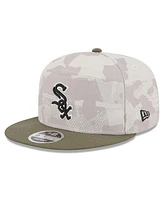 New Era Men's Light Beige/Olive Chicago White Sox 2025 Armed Forces Day Split Panel 9FIFTY Snapback Hat