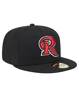 New Era Men's Black Rochester Red Wings Authentic Collection 59FIFTY Fitted Hat