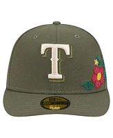 New Era Men's Olive Texas Rangers Tonal Florals 59FIFTY Fitted Hat