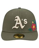New Era Men's Olive Athletics Tonal Florals 59FIFTY Fitted Hat
