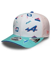 New Era Men's Jack Doohan White/Aqua Alpine 2025 Miami Grand Prix Driver Number 9SEVENTY Adjustable Hat