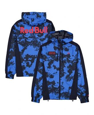 New Era Men's Blue Red Bull Racing Lightweight Full-Zip Hooded Windbreaker Jacket