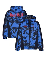 New Era Men's Blue Red Bull Racing Lightweight Full-Zip Hooded Windbreaker Jacket