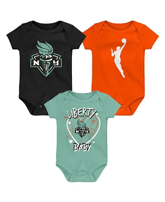 Outerstuff Newborn 3-Pack New York Liberty Slide Home Creeper Set
